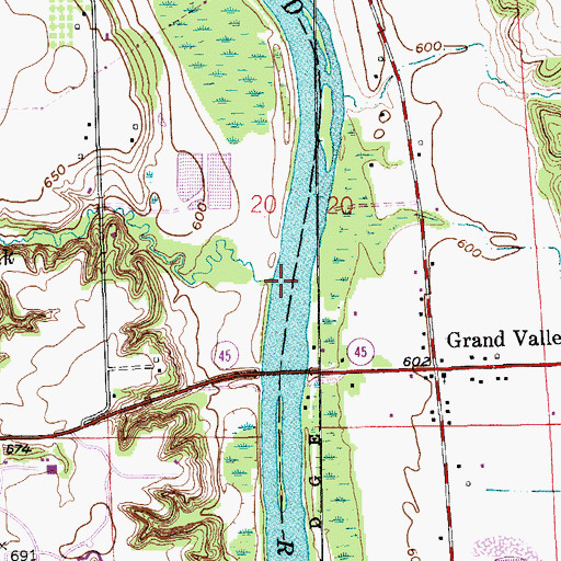 Topographic Map of Ottawa Creek, MI
