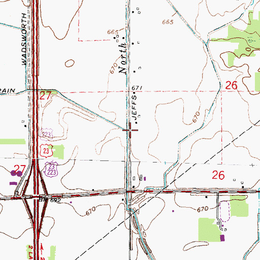 Topographic Map of Ottawa Lake Outlet, MI