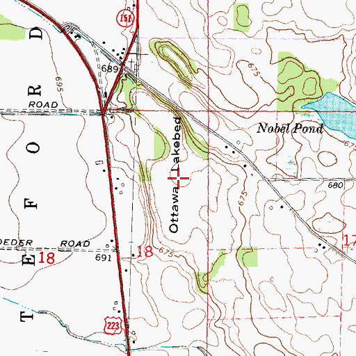 Topographic Map of Ottawa Lakebed, MI