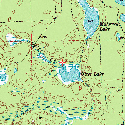 Topographic Map of Otter Creek, MI