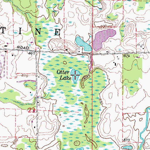 Topographic Map of Otter Lake, MI