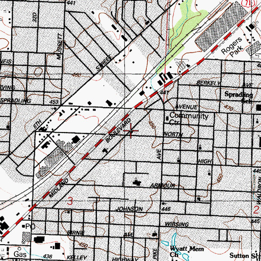 Topographic Map of Trinity Holiness Church, AR