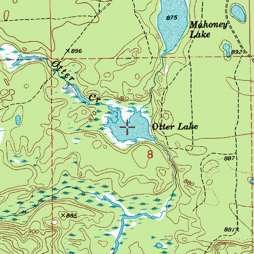 Topographic Map of Otter Lake, MI