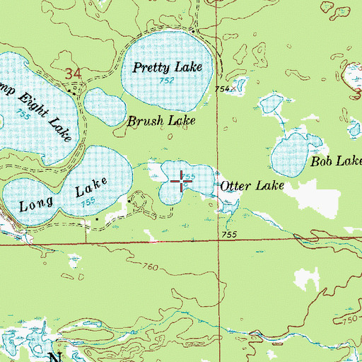 Topographic Map of Otter Lake, MI