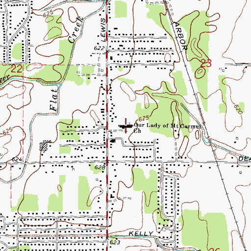 Topographic Map of Our Lady of Mount Carmel Church, MI