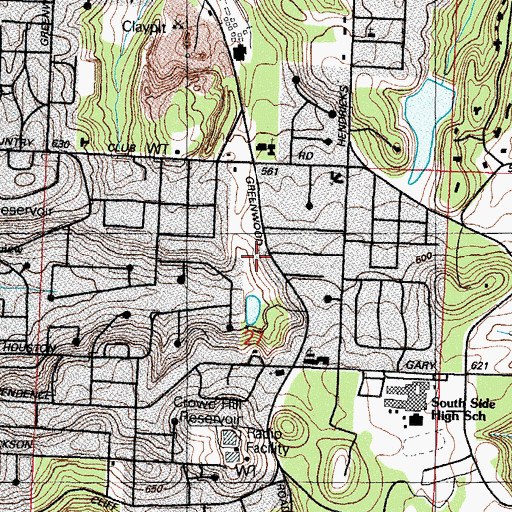 Topographic Map of Unity Church, AR
