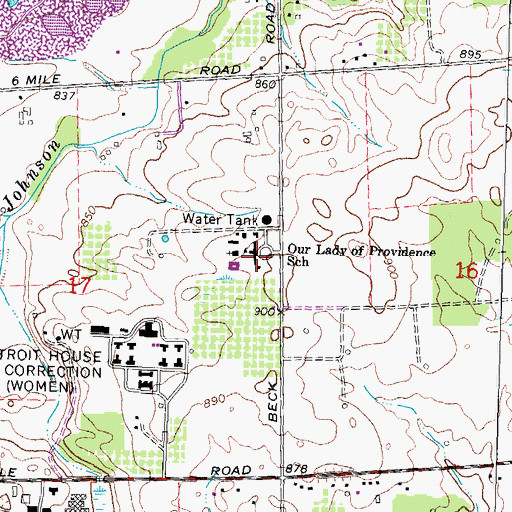 Topographic Map of Our Lady of Providence School, MI