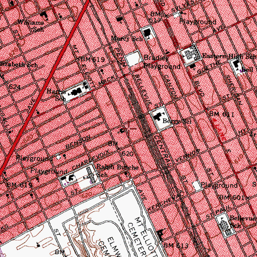 Topographic Map of Our Lady of Sorrows School, MI