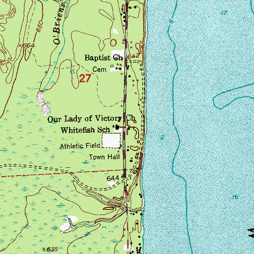 Topographic Map of Our Lady of Victory Church, MI