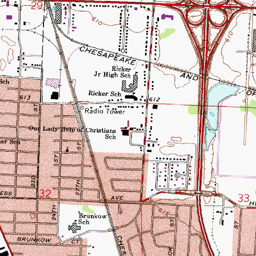 Topographic Map of Our Lady Help of Christians School, MI