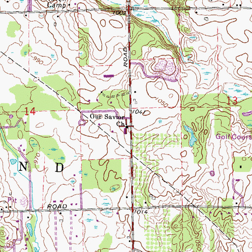 Topographic Map of Our Savior Church, MI