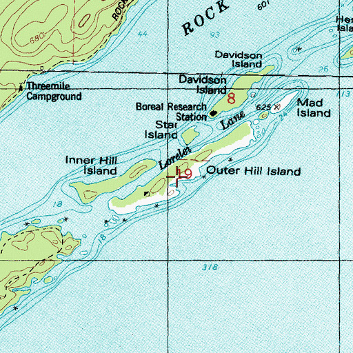 Topographic Map of Outer Hill Island, MI