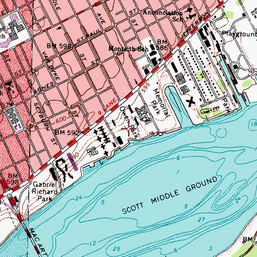 Topographic Map of Owen Park, MI