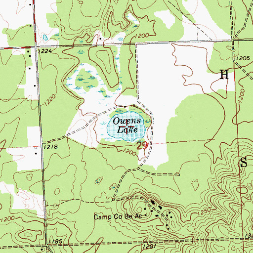 Topographic Map of Lake Co-Be-Ac, MI