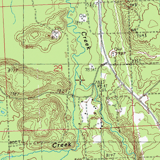 Topographic Map of Oxbow Creek, MI