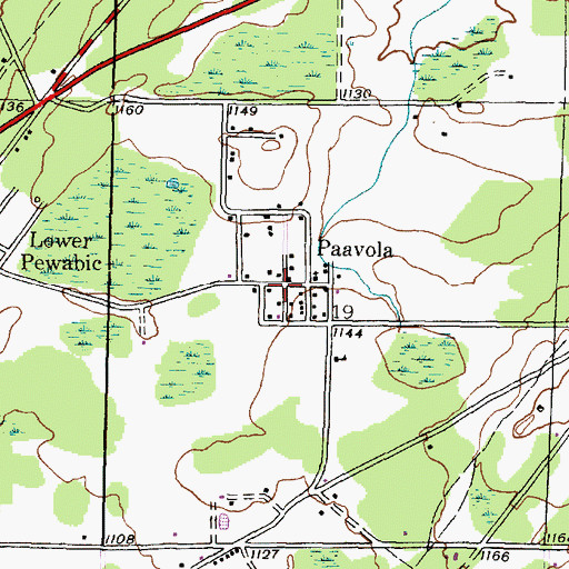 Topographic Map of Paavola, MI