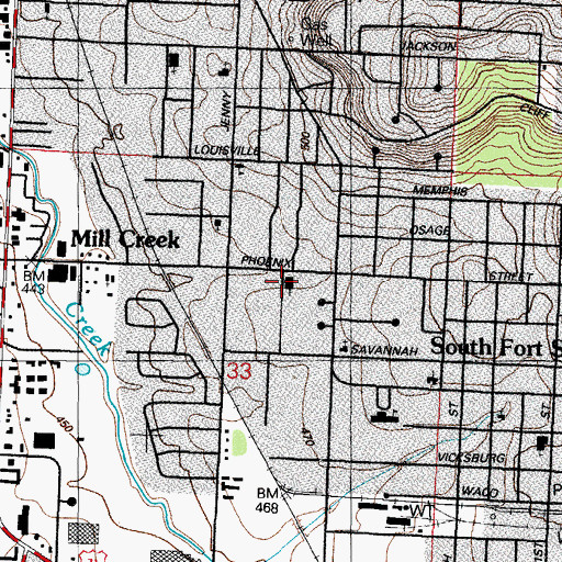 Topographic Map of Wesley United Methodist Church, AR