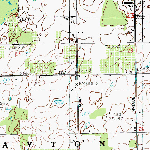 Topographic Map of Packard School, MI