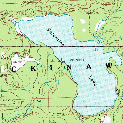 Topographic Map of Packer Creek, MI