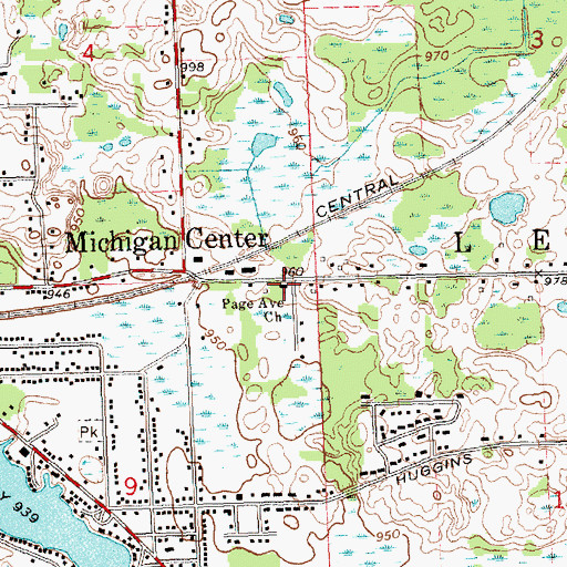 Topographic Map of Page Ave Church, MI