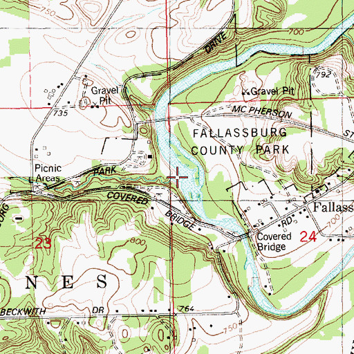 Topographic Map of Page Creek, MI