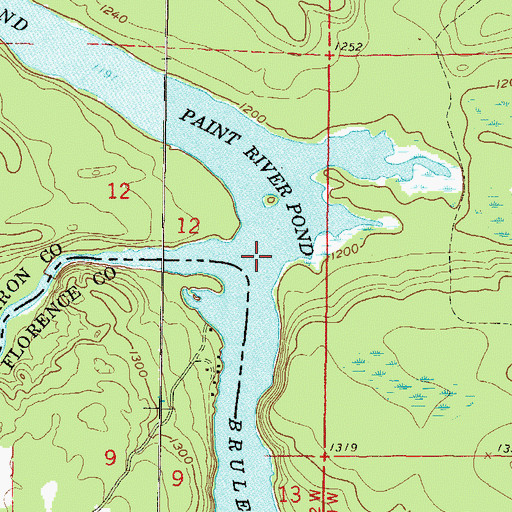 Topographic Map of Paint River, MI