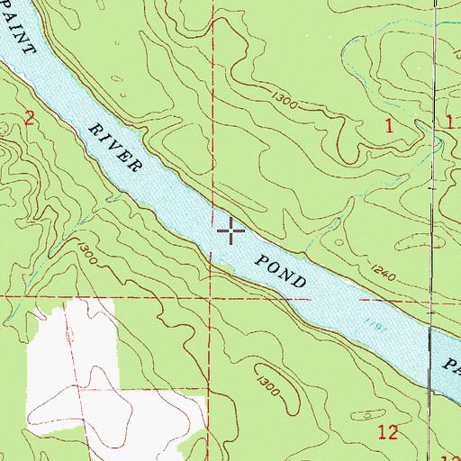 Topographic Map of Paint River Pond, MI