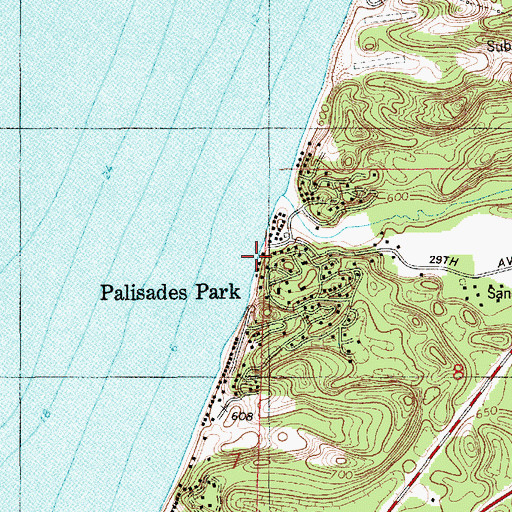 Topographic Map of Palisades Park, MI