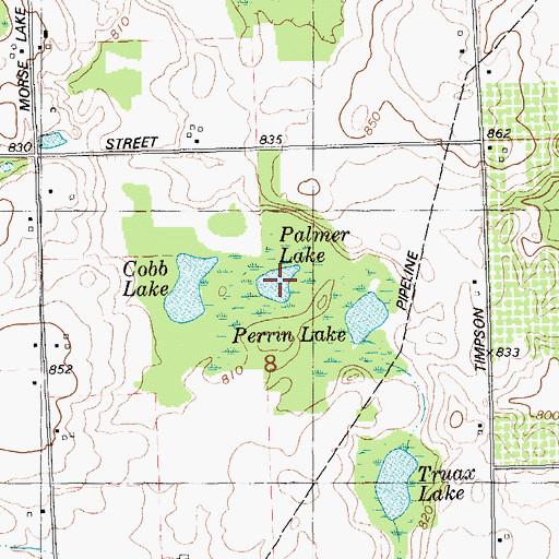 Topographic Map of Palmer Lake, MI