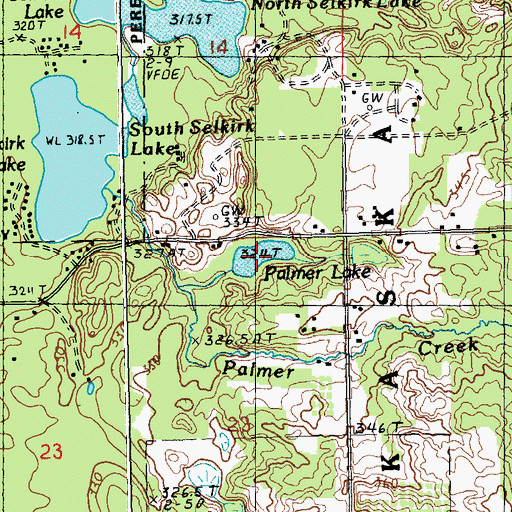Topographic Map of Palmer Lake, MI