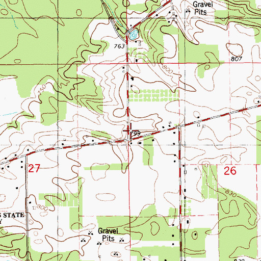 Topographic Map of Palmer School, MI