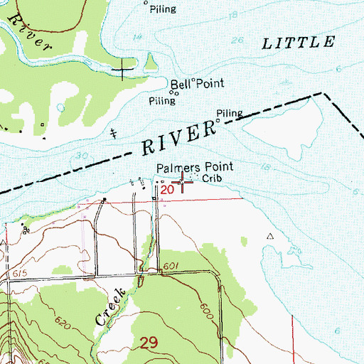 Topographic Map of Palmers Point, MI