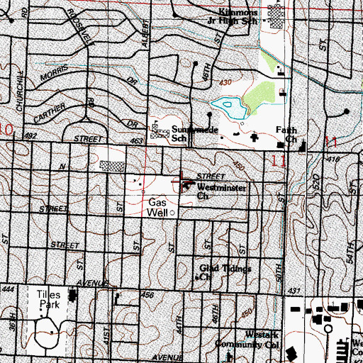 Topographic Map of Westminster Presbyterian Church, AR