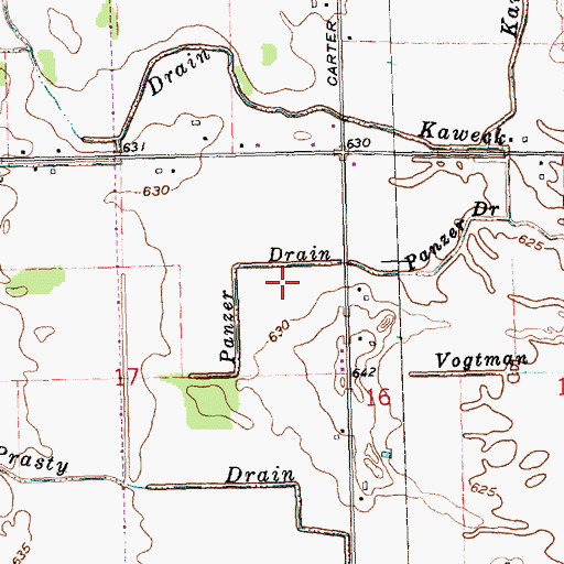 Topographic Map of Panzer Drain, MI