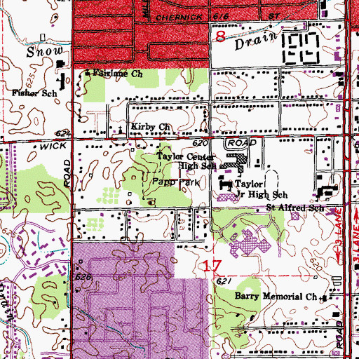 Topographic Map of Papp Park, MI