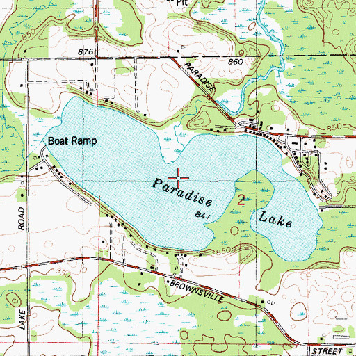 Topographic Map of Paradise Lake, MI