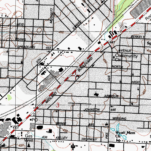 Topographic Map of Word of Faith Tabernacle, AR