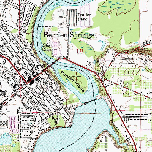 Topographic Map of Pardee Island, MI