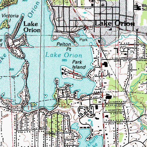 Topographic Map of Park Island, MI