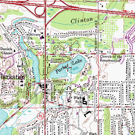 Topographic Map of Parke Lake, MI