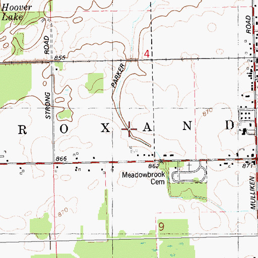 Topographic Map of Parker Extension, MI