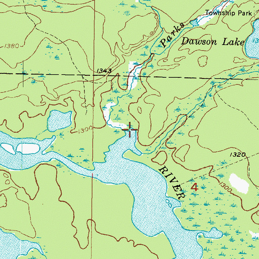 Topographic Map of Parks Creek, MI