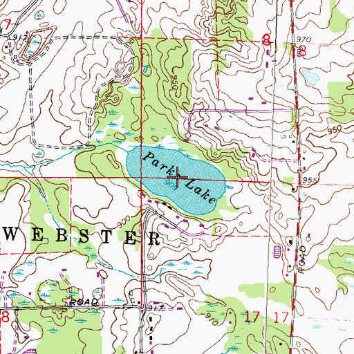 Topographic Map of Parks Lake, MI