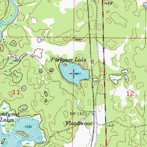 Topographic Map of Parlemee Lake, MI
