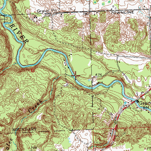 Topographic Map of Parmalee Creek, MI
