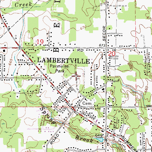 Topographic Map of Parmelee Park, MI