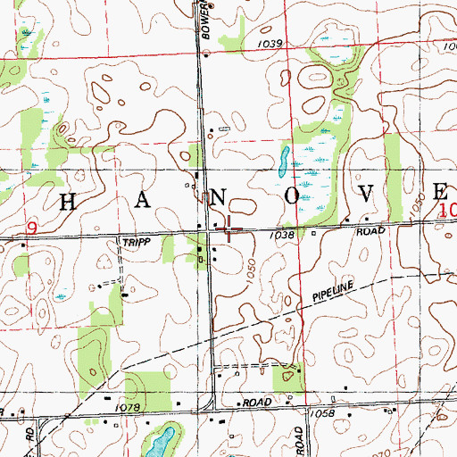 Topographic Map of Parrott School, MI