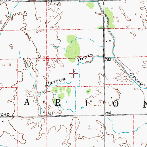 Topographic Map of Parson Drain, MI