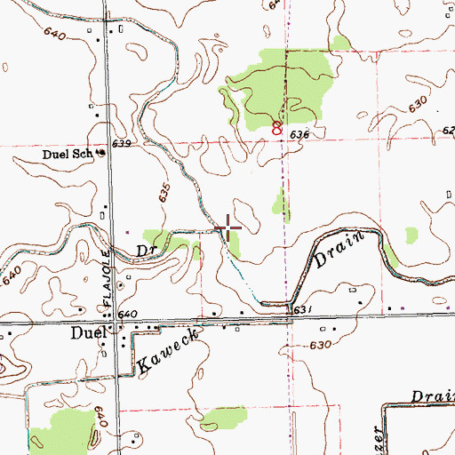 Topographic Map of Pashok Drain, MI