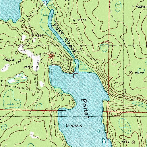 Topographic Map of Pass Creek, MI